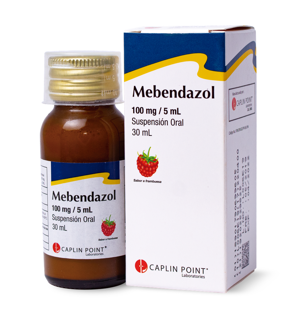 Mebendazol 100 mg / 5 ml susp oral  30ml CaplinPoint Laboratories Ltd.
