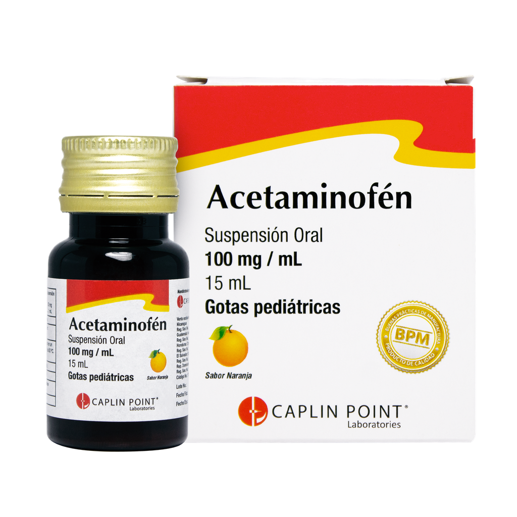 Acetaminofen Pediatrico Susp. 100mg/ml  (Gotas) - 15ml Caplin Point Laboratories