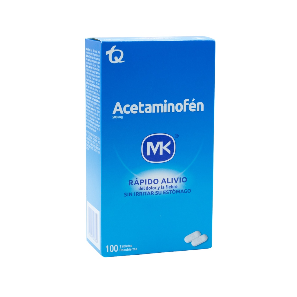 Acetaminofén tabletas 500mg MK BLISTER x 10 MCKESSON