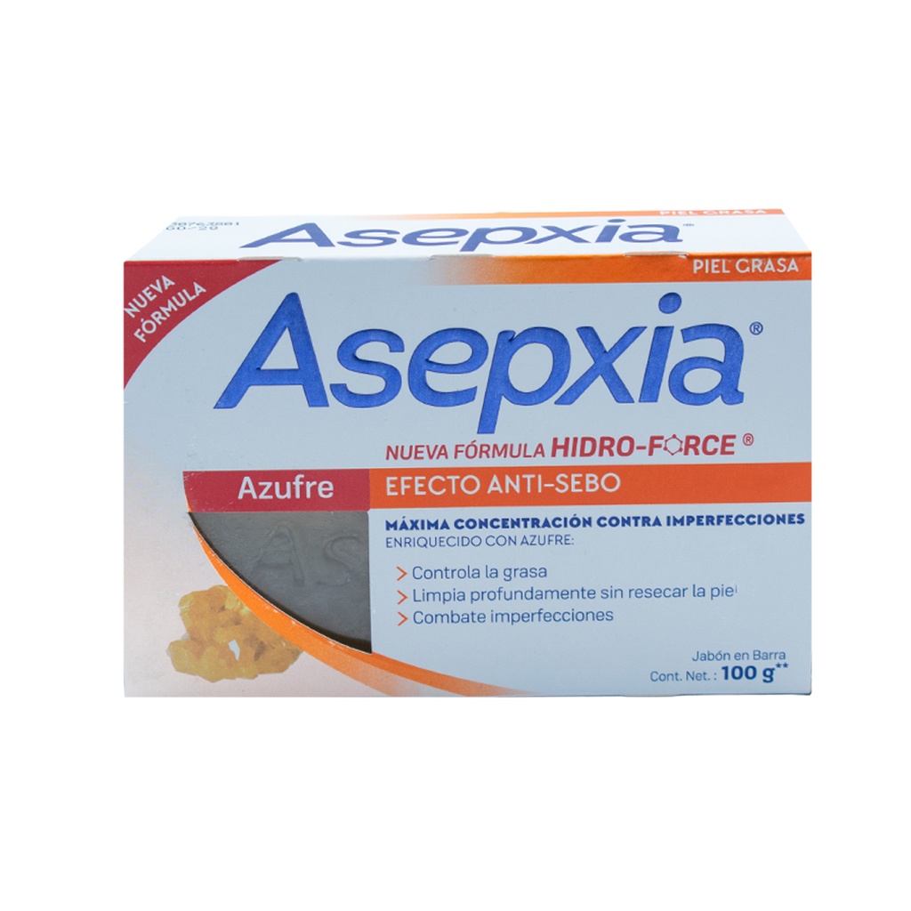 ASEPXIA JABON BARRA AZUFRE 100 GRAMOS Genoma Lab