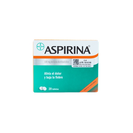 [LB-023-012-N-0014] ASPIRINA INFANTIL x 100MG CAJA x  20 TABLETAS BAYER OTC