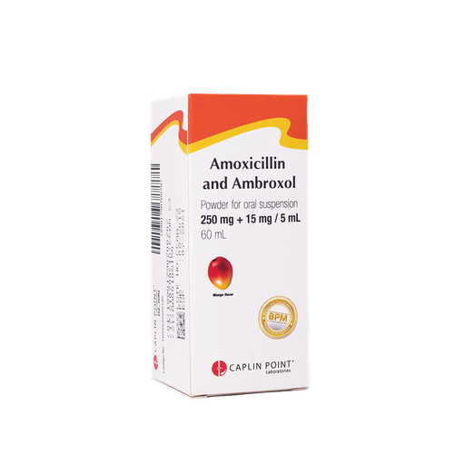 [LB001-001-N-0380] Amoxicilina 250mg/5ml + Ambroxol15mg/5ml Susp. 60ml Caplin Point Laboratories