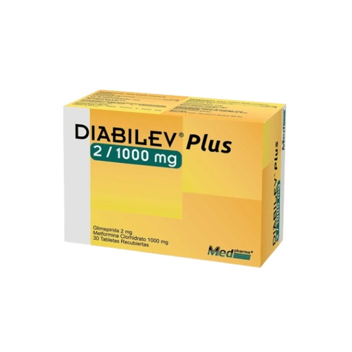 [LB-104-052-N-0023] DIABILEV PLUS 2MG / 1G CAJA X 30 TABLETAS  MEDPHARMA