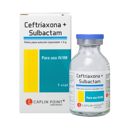 [LB001-001-N-0409] Ceftriaxona 1g + Sulbactam 500mg Inyeccion CaplinPoint Laboratories Ltd.