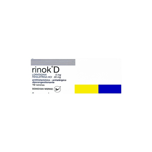 [LB-052-005-N-0060] RINOK D 5/20MG X 10 TABLETAS Donovan Werke