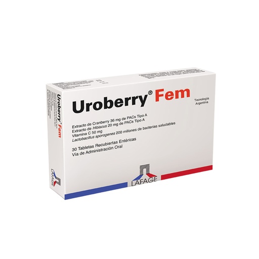[LB-093-005-N-0001] UROBERRY FEM CAJA X 30 TABLETAS RECUBIERTAS Lafage