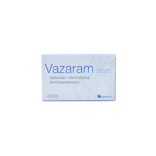 [LB128-005-N-0441] VAZARAM 320/5 (VALZARTAM 320 MG + AMLODIPINA 5 MG) CAJA X 30 TABLETAS Pharmedic