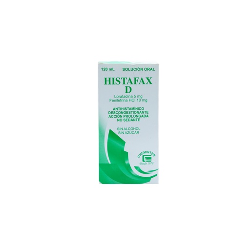 [LB-040-005-N-0002] HISTAFAX D SOLUCION ORAL 120 ML (LORATADINAPSEUDOEFEDRINA) Chemilco Internacional, S.A. Chenminter