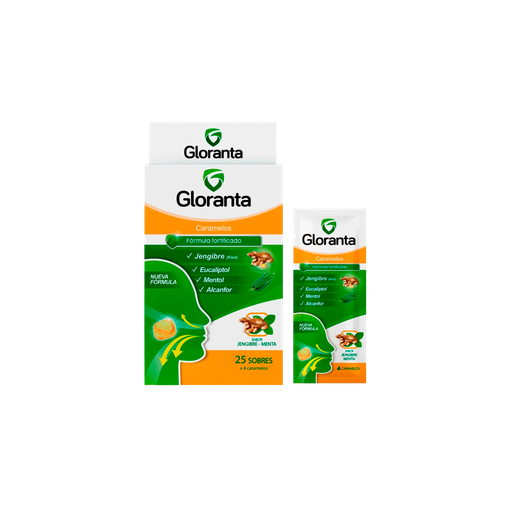 [LB-262-012-N-0007] GLORANTA JENGIBRE-MENTA 100 CARAMELO (25 SOBRE X 4)