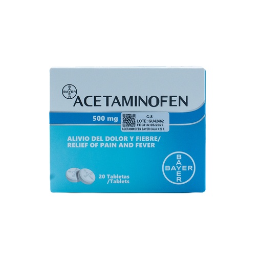 [LB023-002-N-0619] ACETAMINOFEN BAYER 500MG 20 TABLETA