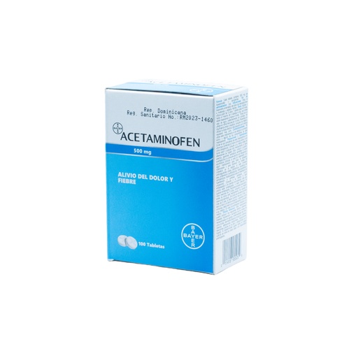 [LB023-002-N-0620] ACETAMINOFEN BAYER 500MG 100 TABLETA (DISP)