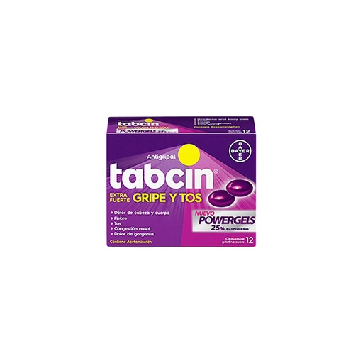 [LB-023-012-N-0041] TABCIN GRIPE Y TOS 325MG CAJA 12 CAPSULA GEL BAYER OTC