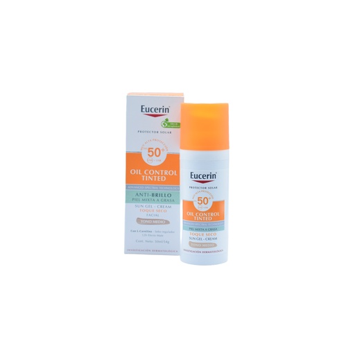 [EUC01-001-N-0010] Eucerin Protector Solar Toque Seco Tono Medio Spf50+ 50ml Gel-crema Facial