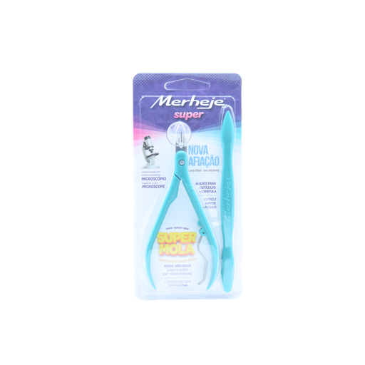[MERJE-001-N-0006] ALICATE P/ CUTICULAS MERHEJE SUPER VERDE CON ESPÁTULA
