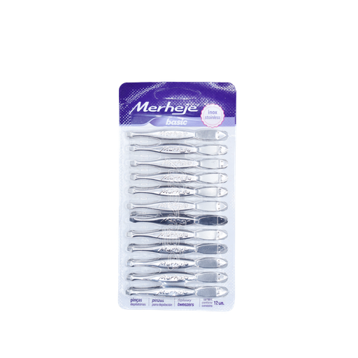 [MERJE-001-N-0007] PINZA DEPILATÓRIA MERHEJE BASIC ORIGINAL X UNIDAD (CAJA DE 12 UNID)