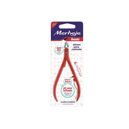 [MERJE-001-N-0009] ALICATE P/ CUT MERHEJE BASIC PEROLADO ROJO - EXP