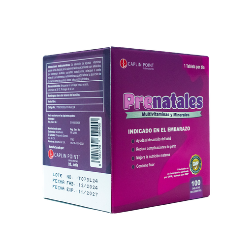 [LB001-001-N-0019] Prenatales Multivitaminas Con Minerales (Con Fluor) Tableta Caplin Point  CaplinPoint Laboratories Ltd.