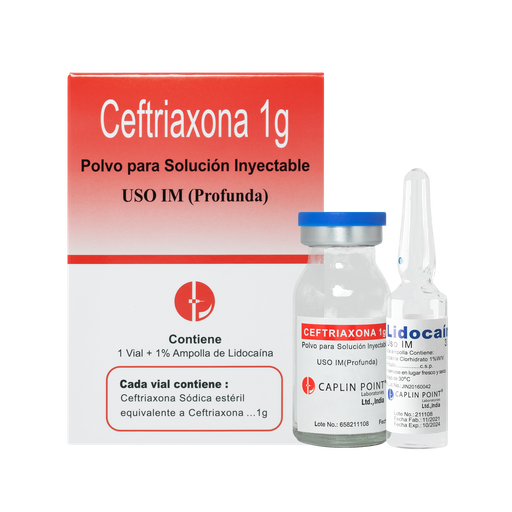 [LB001-001-N-0024] Ceftriaxona  Y  Lidocaina (Kit)  1 G. Polvo Para Uso Parenteral Caplin Point CaplinPoint Laboratories Ltd.