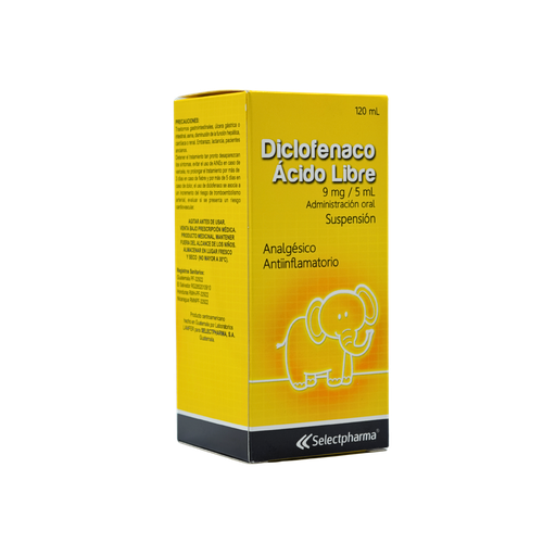 [LB158-002-N-0218] Diclofenaco Acido Libre 9mg / 5ml Suspensión Oral Fco 120 ml Selectpharma