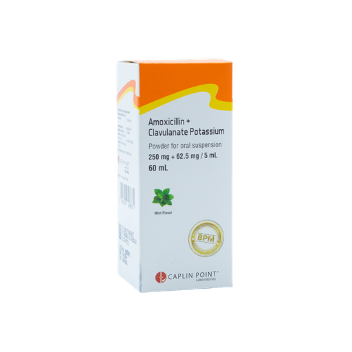 [LB001-001-N-0102] Amoxicilina + Clavulanato Pot. Susp. 250mg+62.5mg/5ml - 60ml Caplin Point Laboratories
