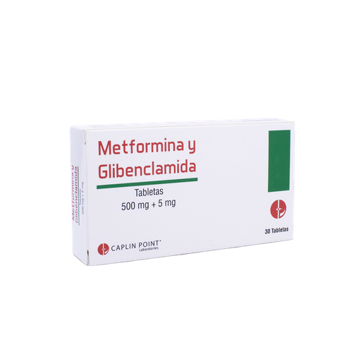 [LB001-001-N-0109] Metformina 500mg+Glibenclamide 5mg Tableta Caplin Point Laboratoriesd