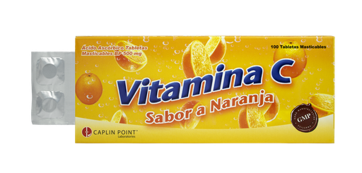 [LB001-001-N-0147] Vitamina C 500mg Tableta Masticable Caplin Point Laboratories