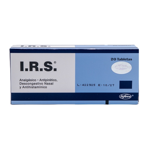 [LB-073-003-N-0231] I.R.S. x 1 Tableta (Caja x 20 tabs) INDUSTRIA FARMACEUTICA, S.A.