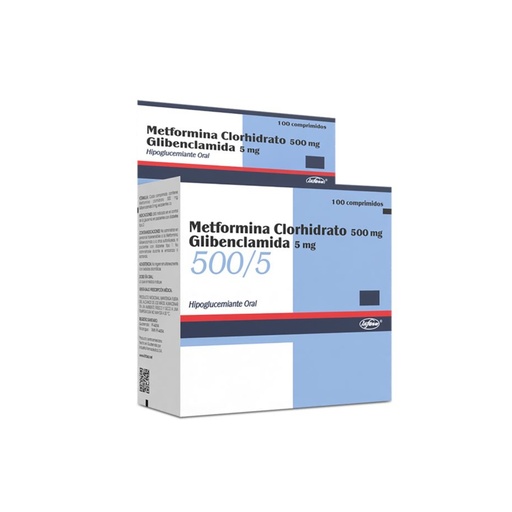 [LB-073-003-N-0232] Metformina Con Glibenclamida 500 Mg. 5 Mg. Comprimidos Infasa INDUSTRIA FARMACEUTICA, S.A.