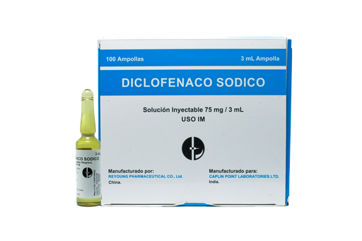 [LB001-001-N-0187] Diclofenaco Sodico Iny. 75mg/3ml - Ampolla Caplin Point Laboratories