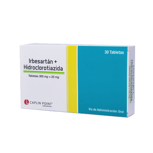 [LB001-001-N-0223] Irbesartan 300mg + Hidroclorotiazida 25mg Tableta Caplin Point Laboratories TVC