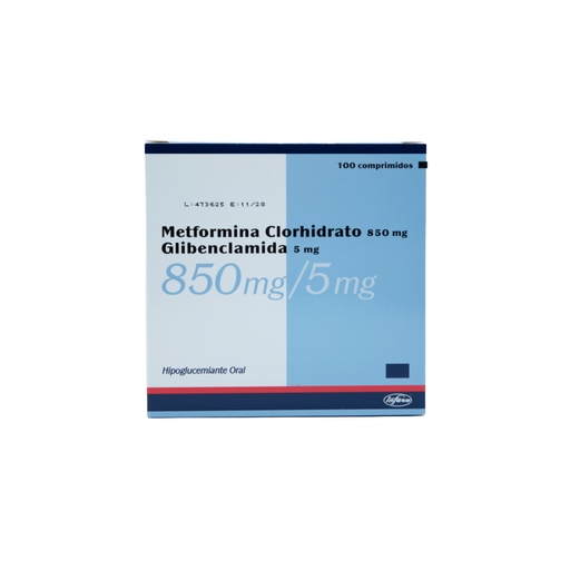 [LB-073-003-N-0287] Metformina Y Glibenclamida 850 Mg. 5Mg. Infasa INDUSTRIA FARMACEUTICA, S.A.