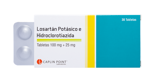 [LB001-001-N-0313] Losartan Pot. 100MG + Hidroclorotiazida 25MG Tableta Caplin Point Laboratories