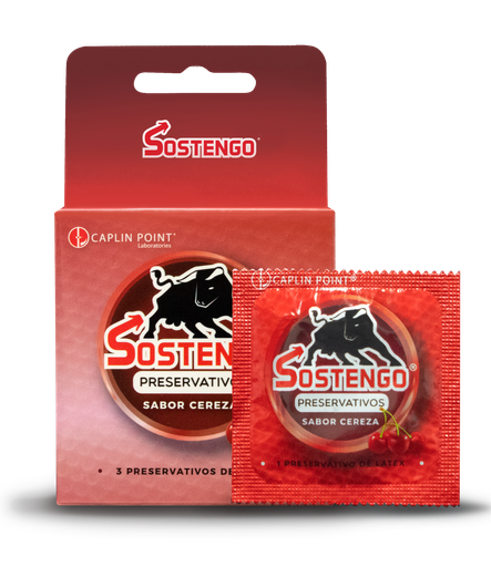 [LB001-001-N-0326] SOSTENGO PRESERVATIVOS - SABOR CEREZA x 3s Caplin Point Laboratories
