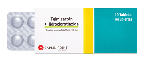 [LB001-001-N-0361] Telmisartan 80mg + Hidroclorotiazida 25mg x 1 Tabs (caja x 10) Caplin Point Caplin