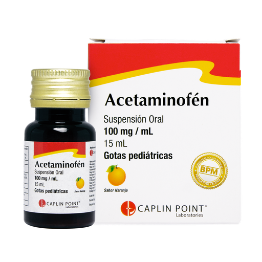 [LB001-001-N-0370] Acetaminofen Pediatrico Susp. 100mg/ml Gotas - 15ml Caplin Point Caplin