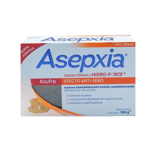 [LB-066-006-N-0012] ASEPXIA JABON BARRA AZUFRE 100 GRAMOS Genoma Lab